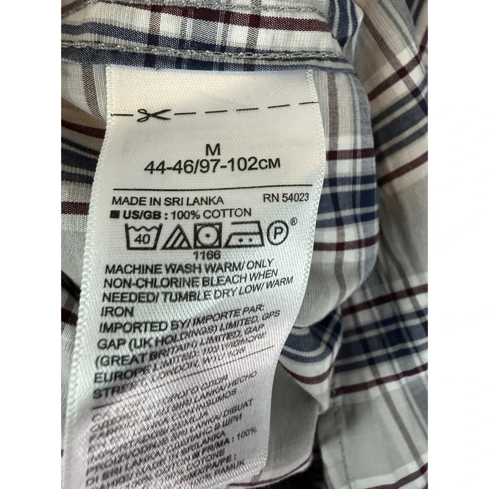Banana Republic Shirt Men M Gray Plaid Luxe Poplin Long Sleeve Button Casual New